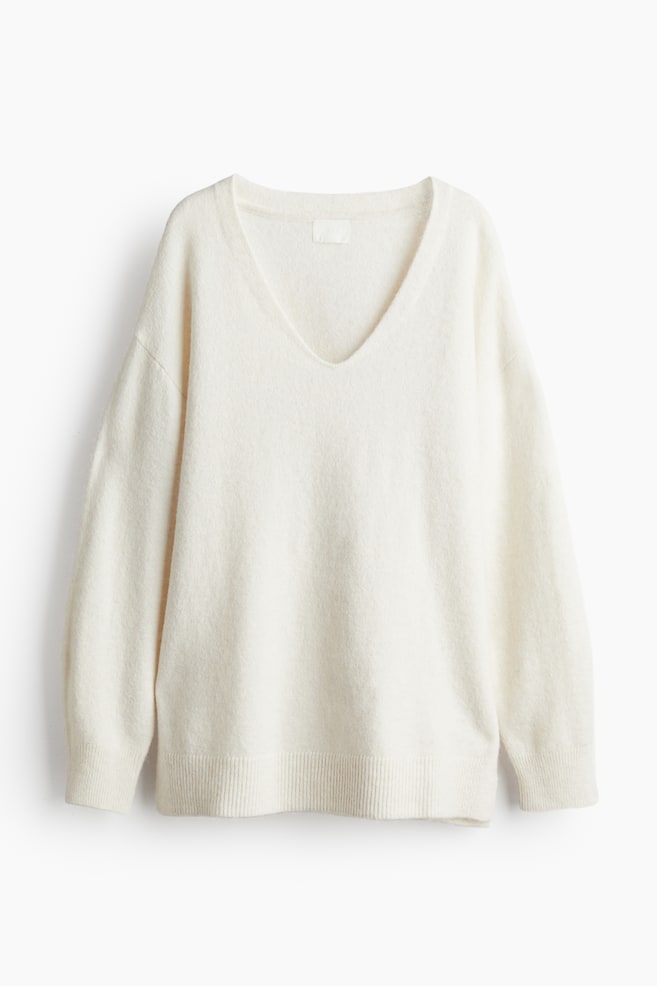 Oversized jumper - White/Cream/Striped/Black/Striped/Grey marl/Black - 1