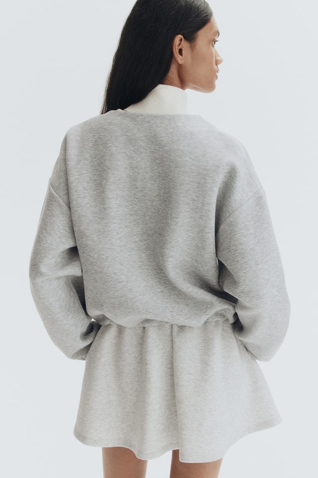 Sweat-Jacke aus Scuba-Graumeliert - 6