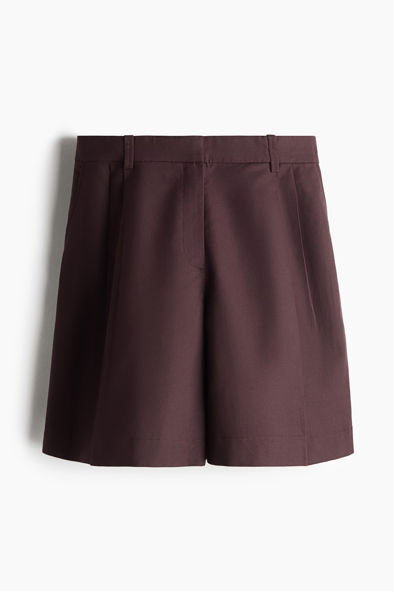 Женские шорты H&M Dressy Linen-Blend, цвет: Тёмный коричневый — фото 1