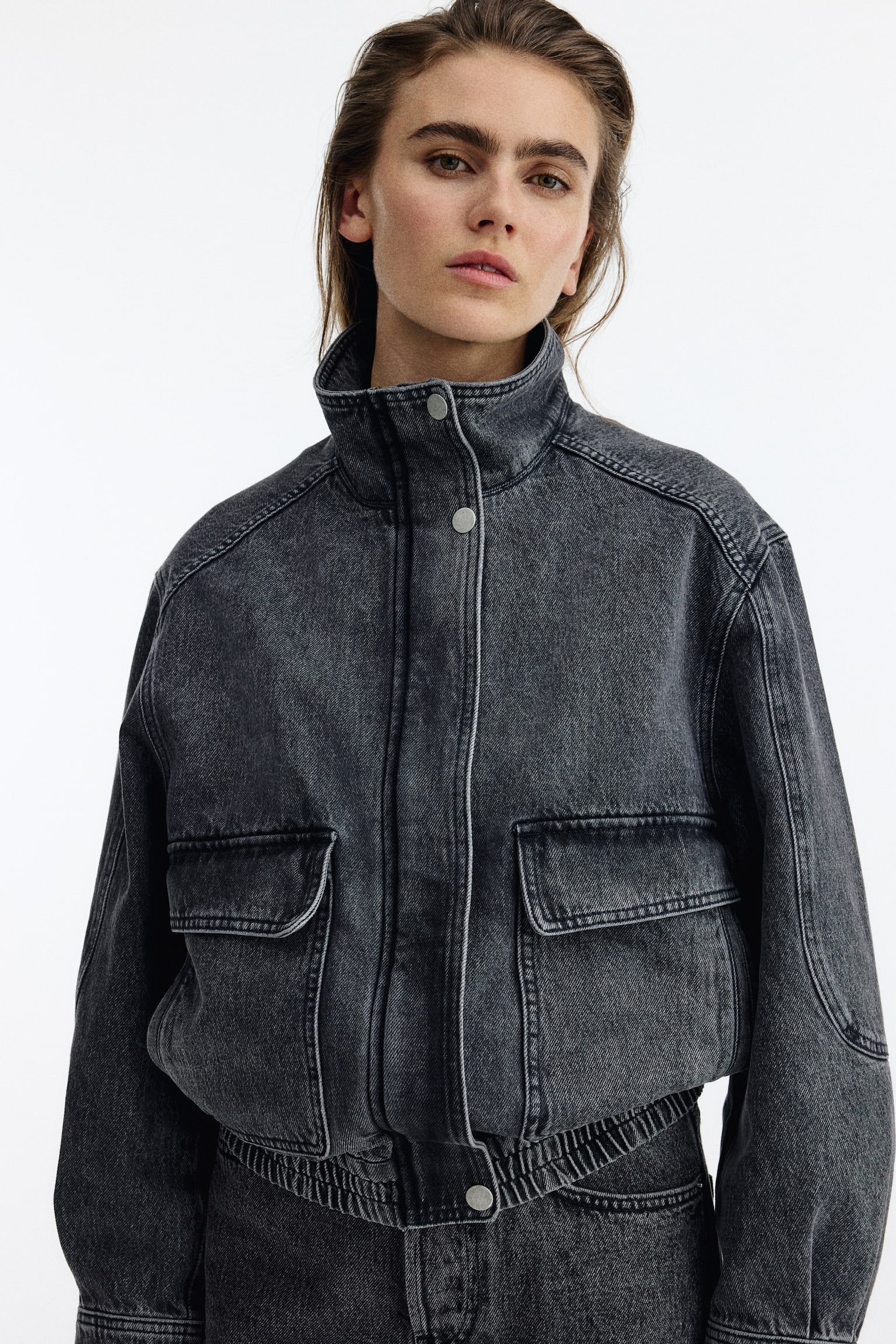 Oversized denim jacket - Denim grey - 3