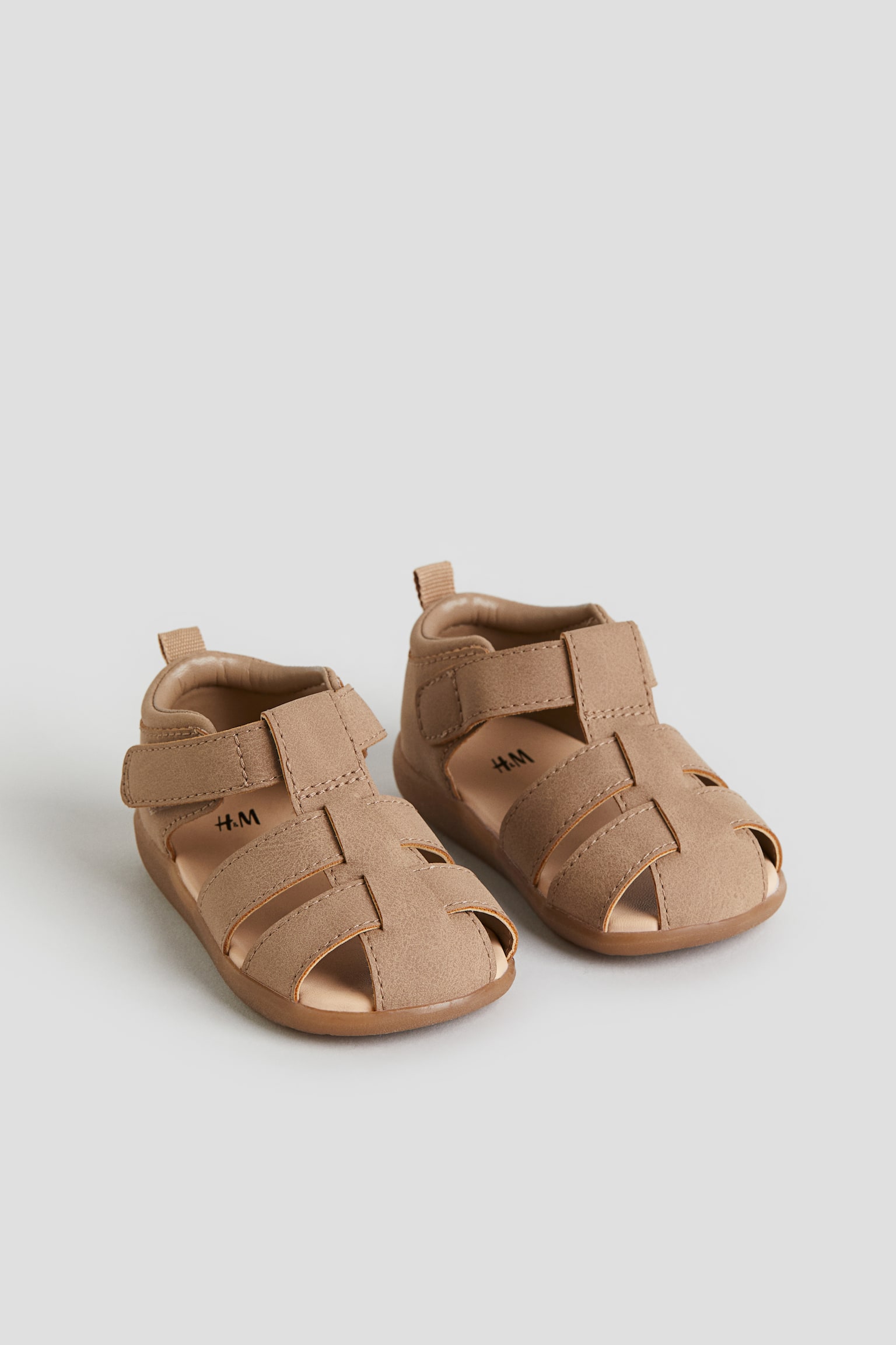 Strappy Sandals - Dark beige/White - 1