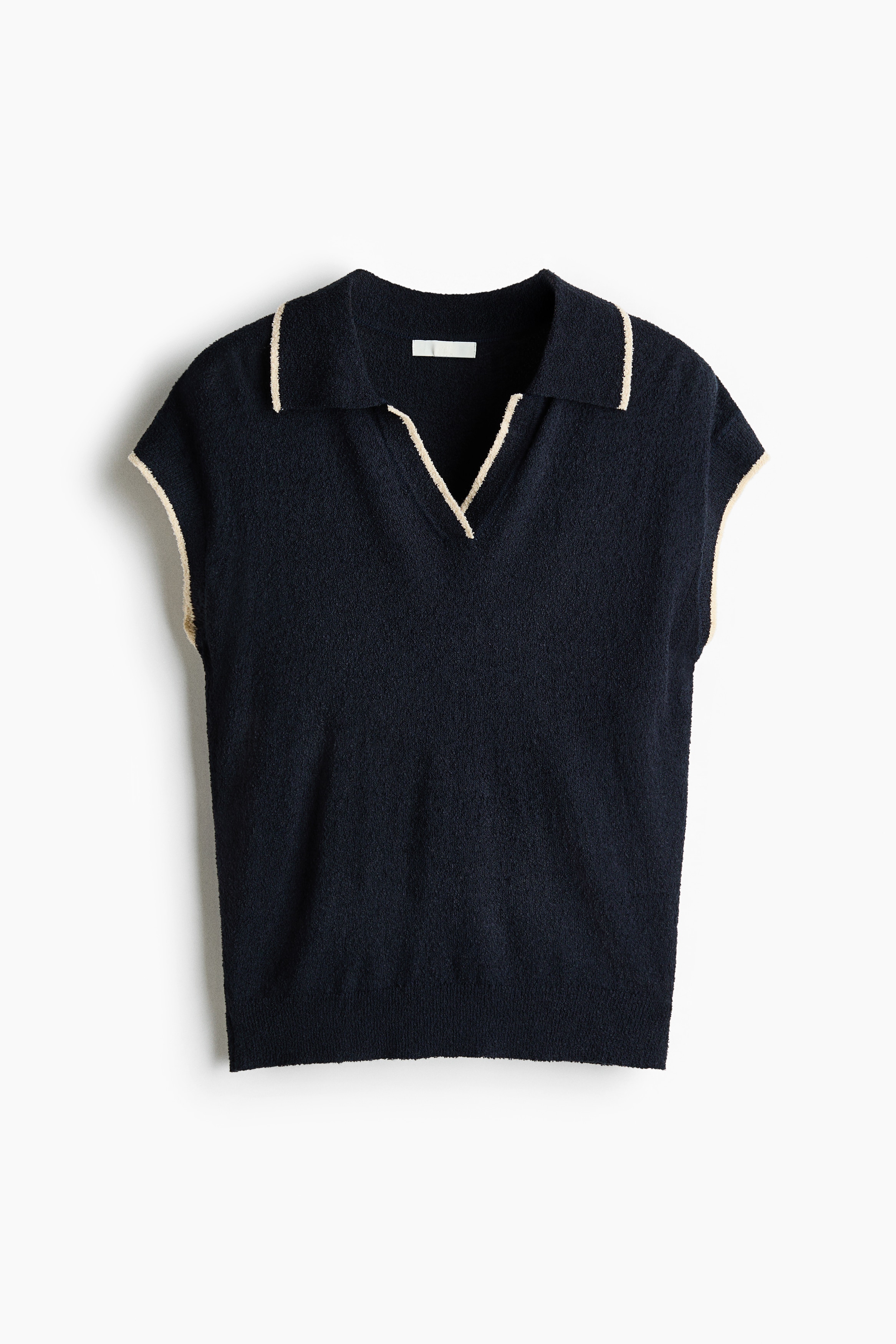 Polo em malha - Azul marinho/Vermelho/Bege claro