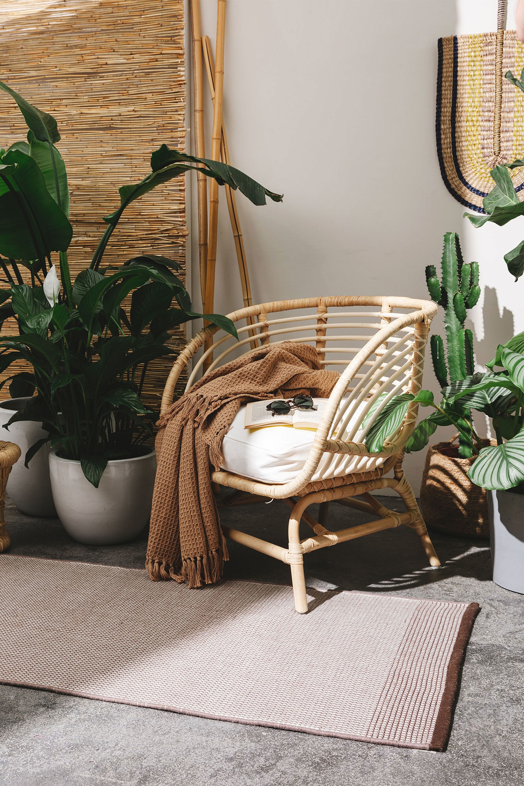 In- & Outdoor Rug Fion - Beige/ruskea/Beige/vihreä