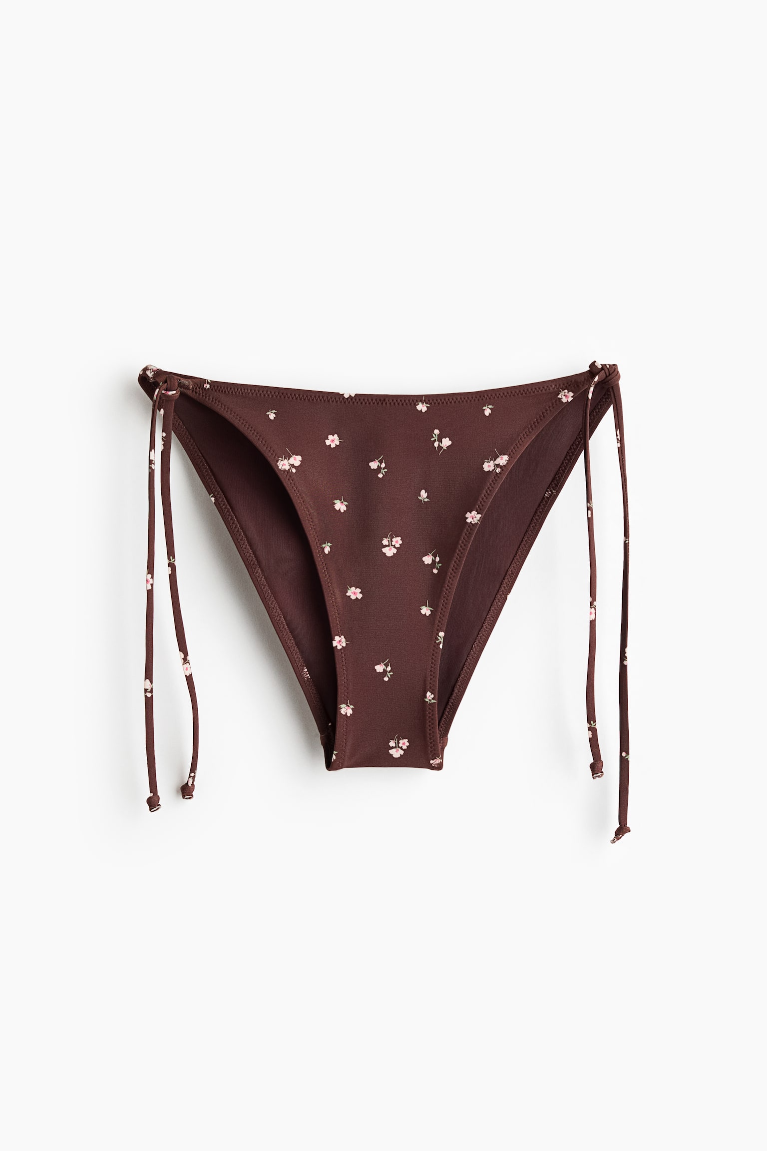 Tie Tanga Bikini Bottoms - Dark brown/Floral/Light beige/Tie dye - 1