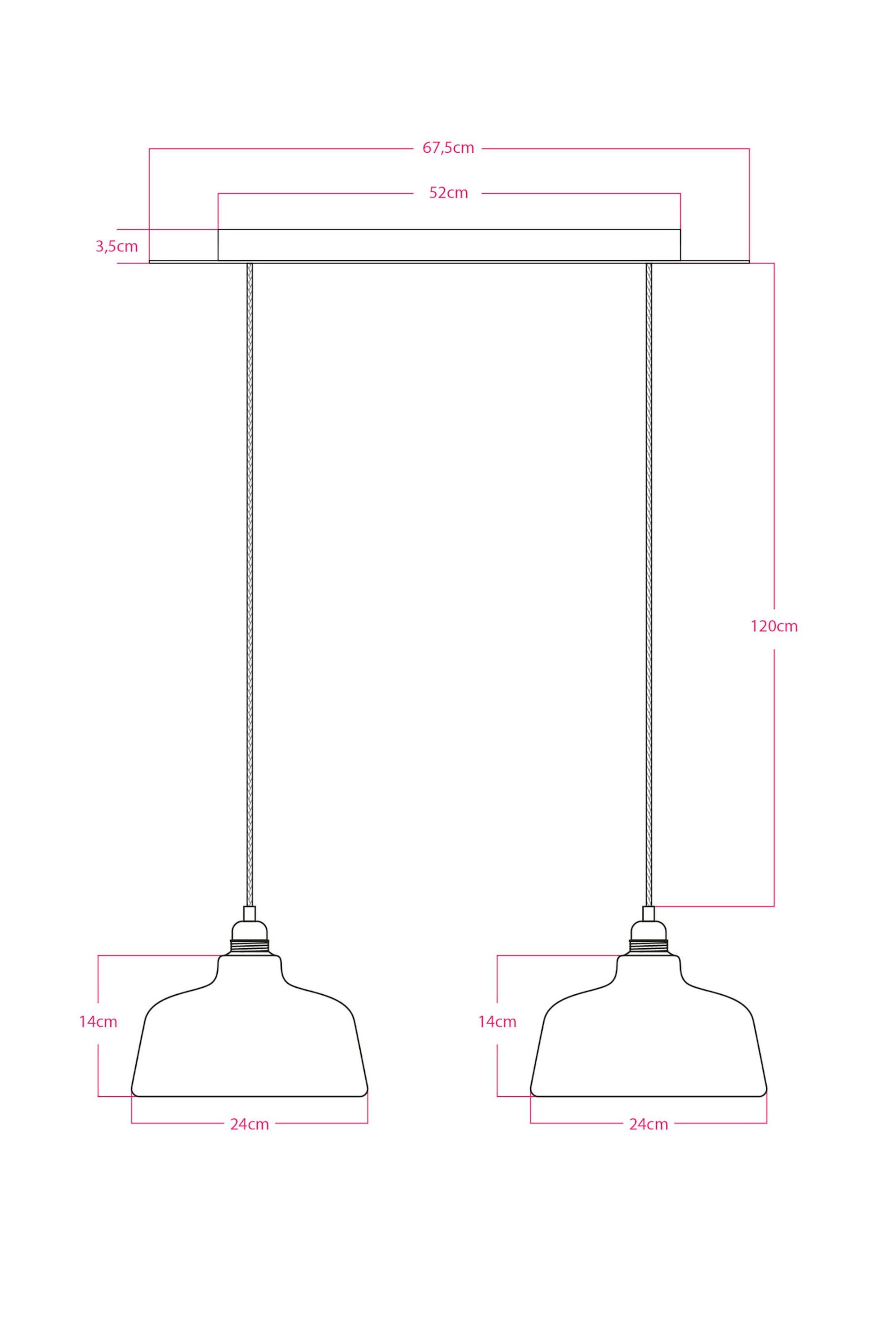 Visualizza immagine più grande: Lampadario A Due Cadute Con Paralumi Coppa - Bianco - Creative-Cables - HOME | H&M IT 4