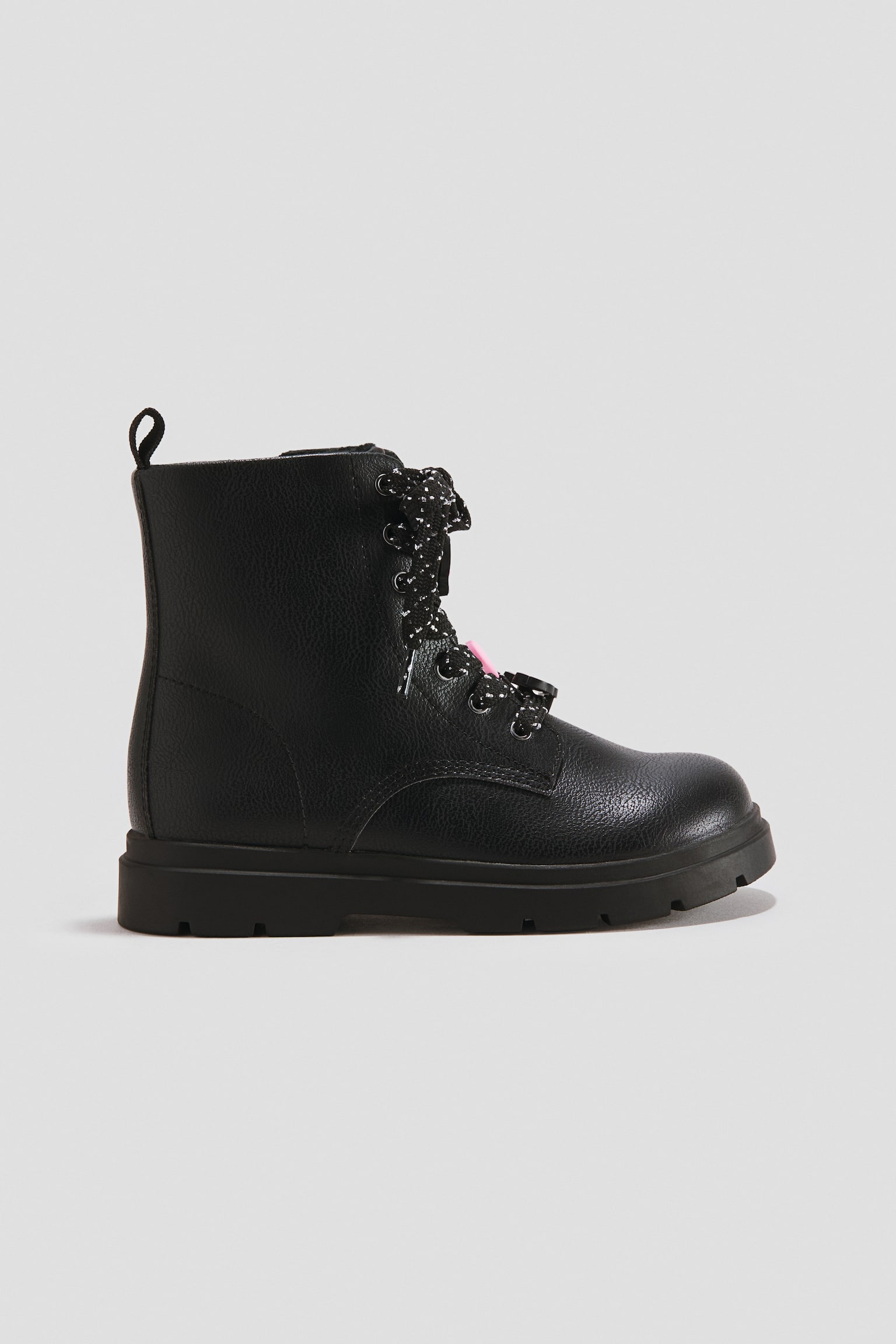 Детские ботинки H&M Appliquéd Lace-Up, цвет: Чёрный — фото 2