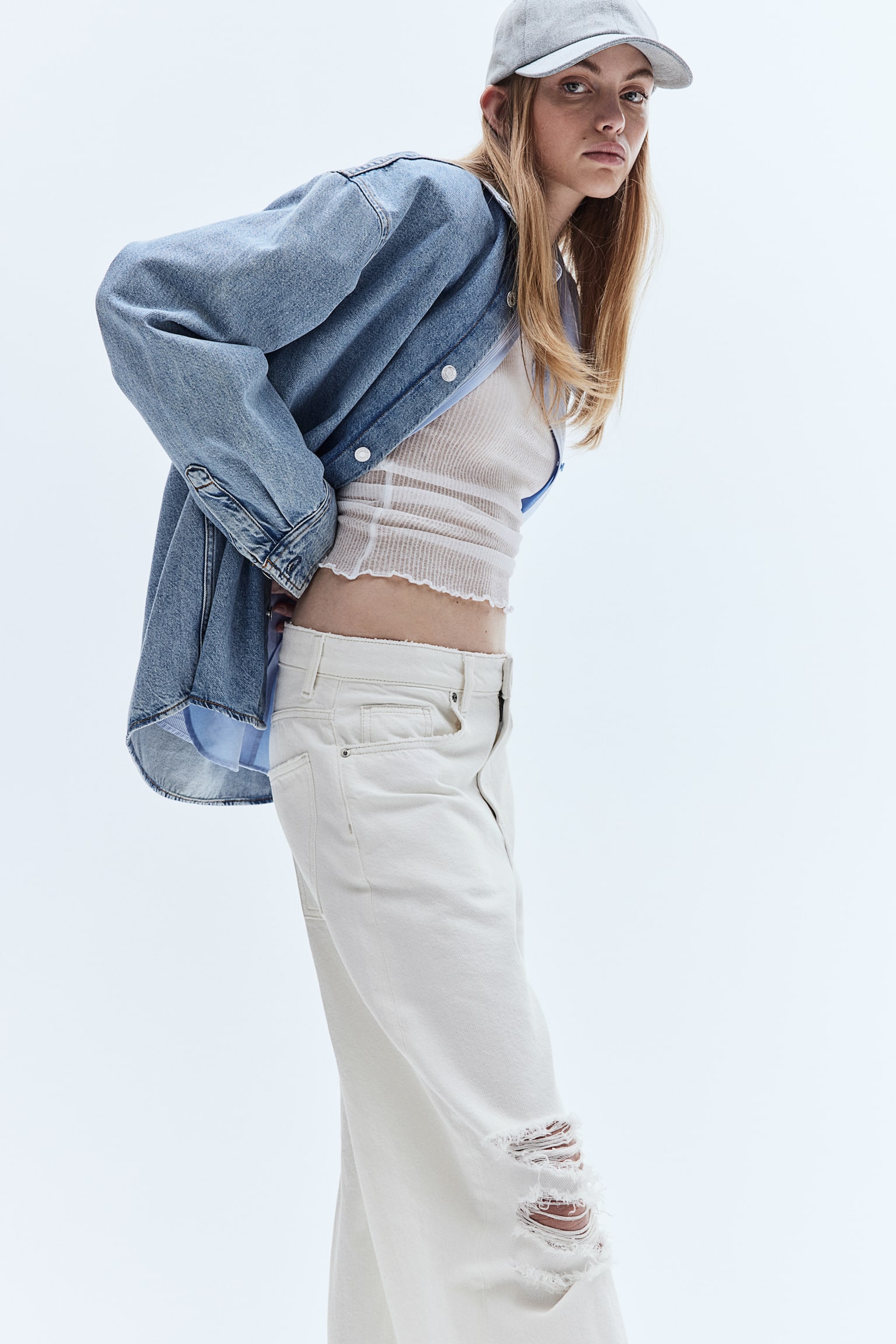 Wide Regular Jeans - Cream - 6