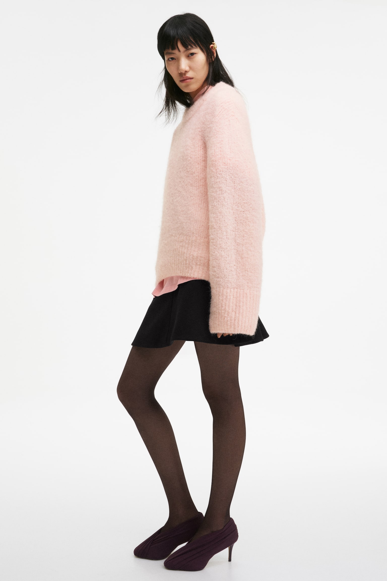 Mohair-blend jumper - Powder pink - 3