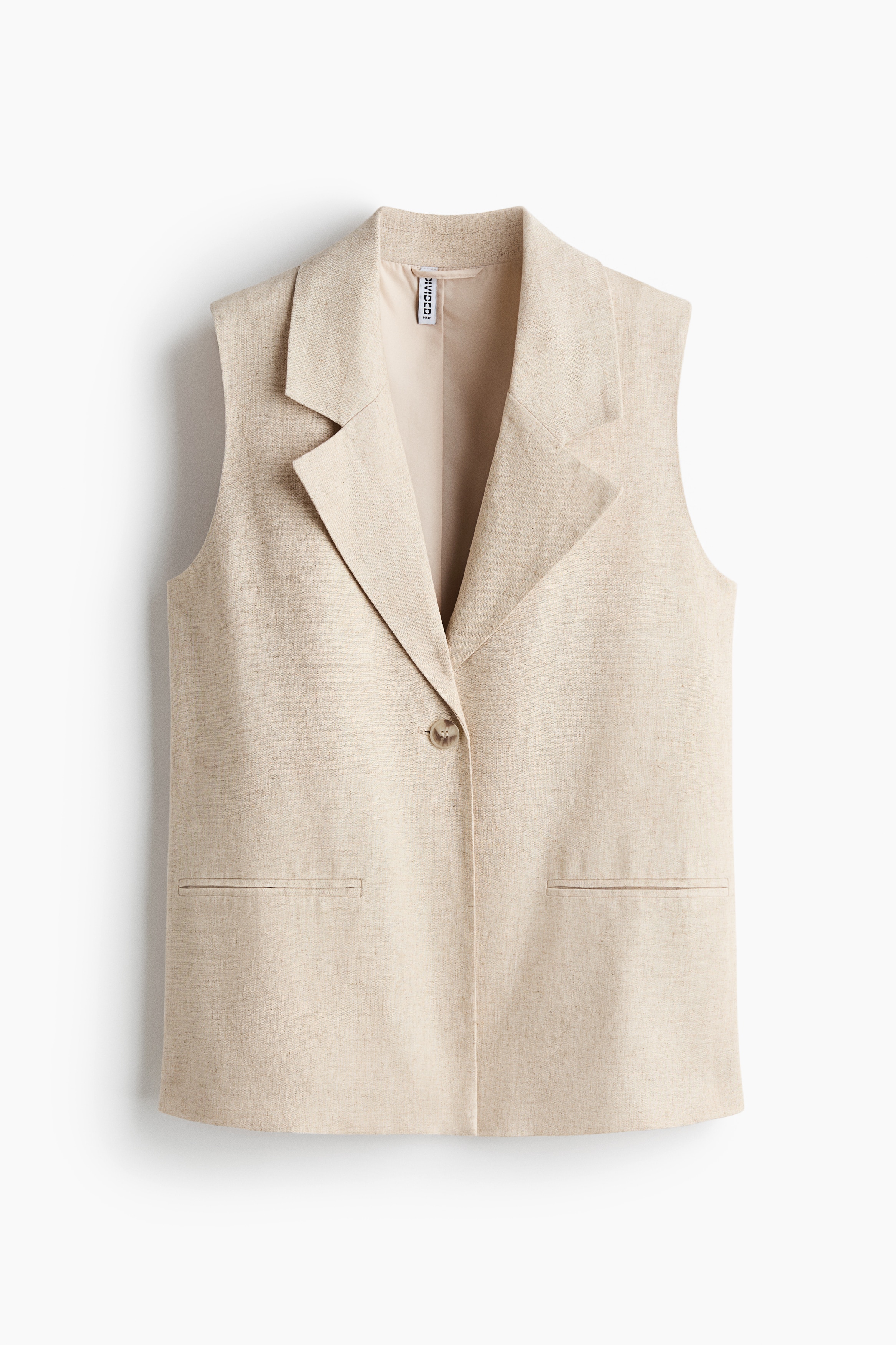Chaleco en mezcla de lino - Beige claro