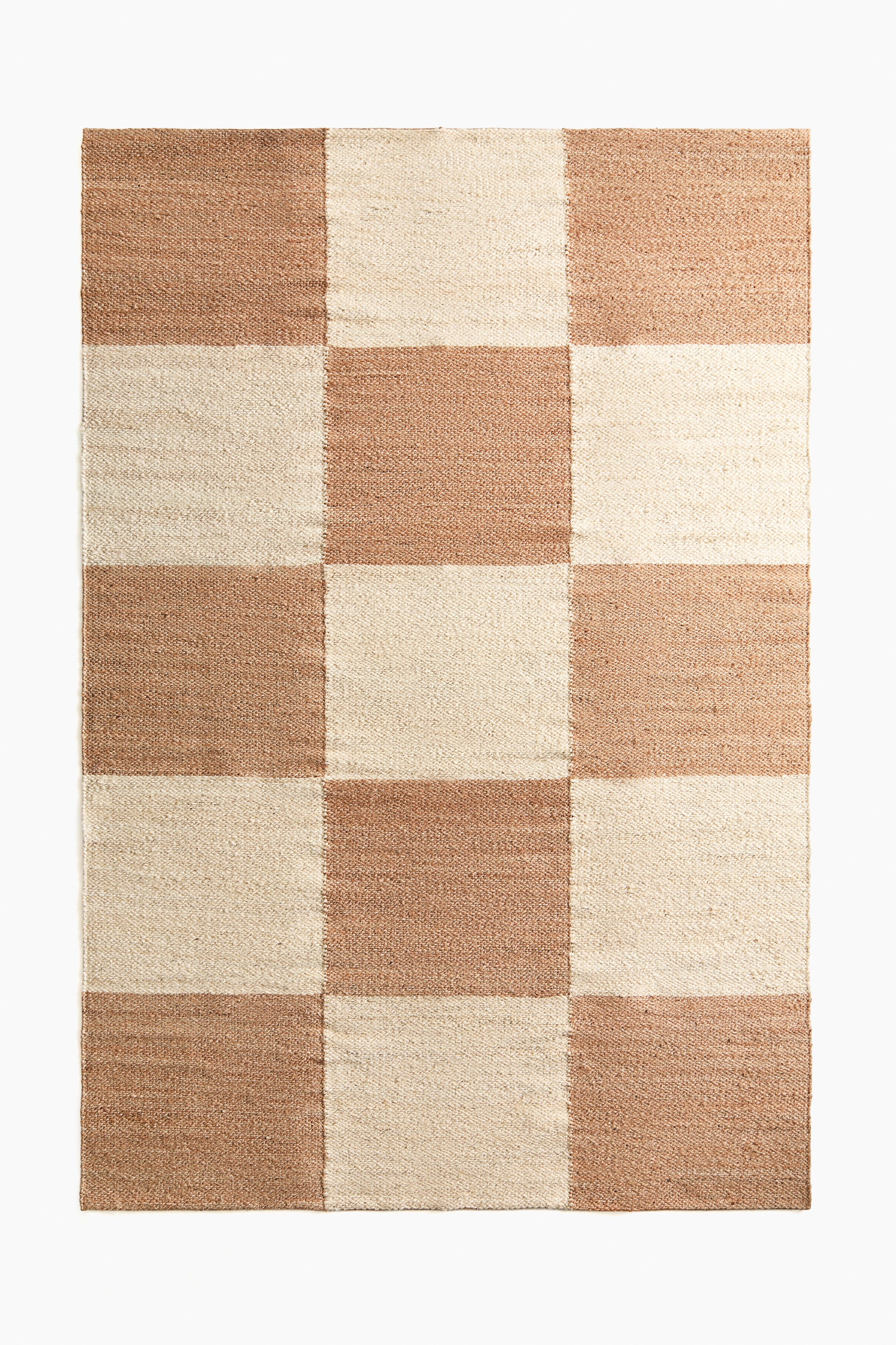 H&M Home - Iso juuttimatto - Beige/Ruudullinen - size: 200x300