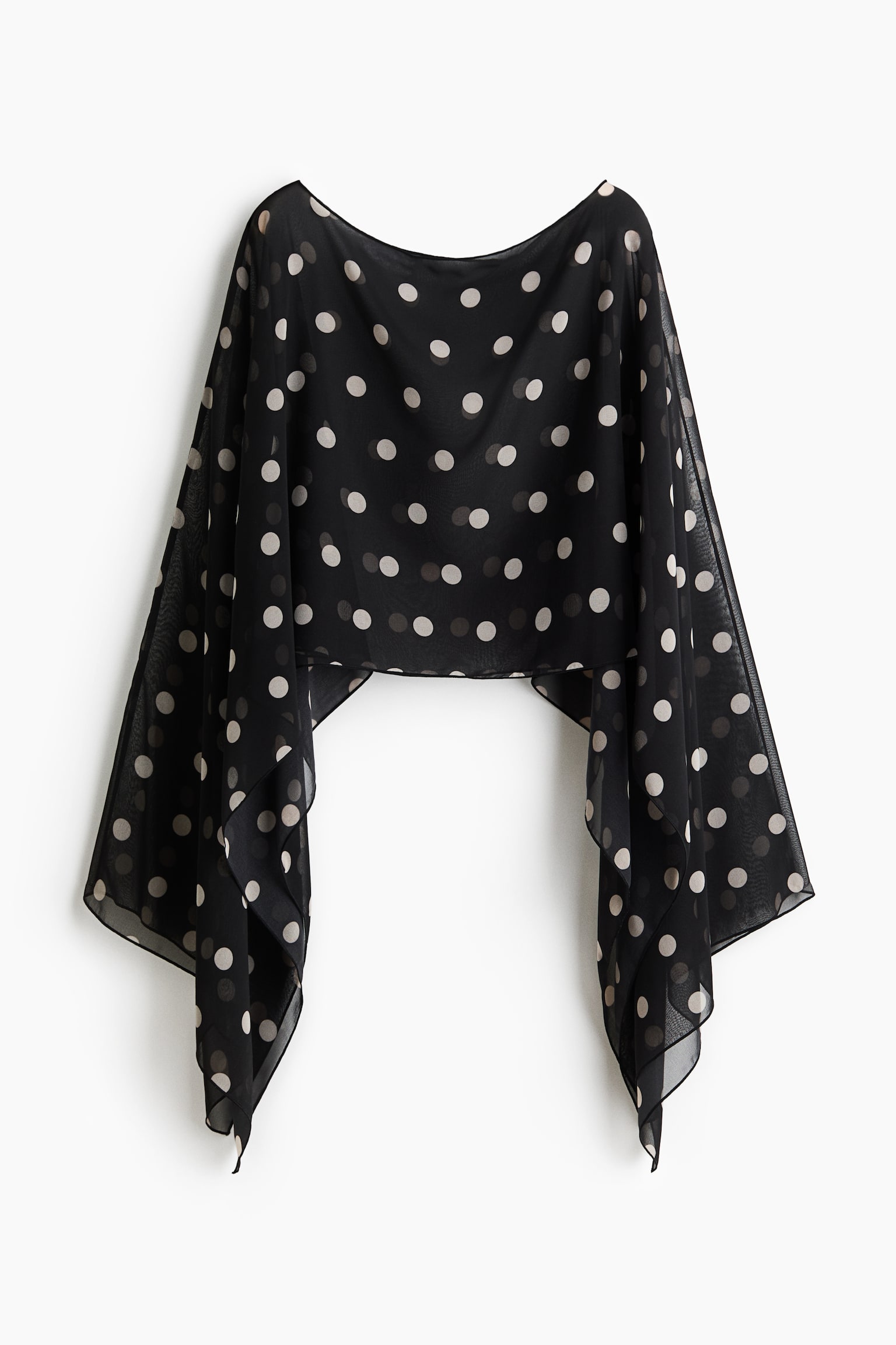 Mesh cape - Black/Polka dot