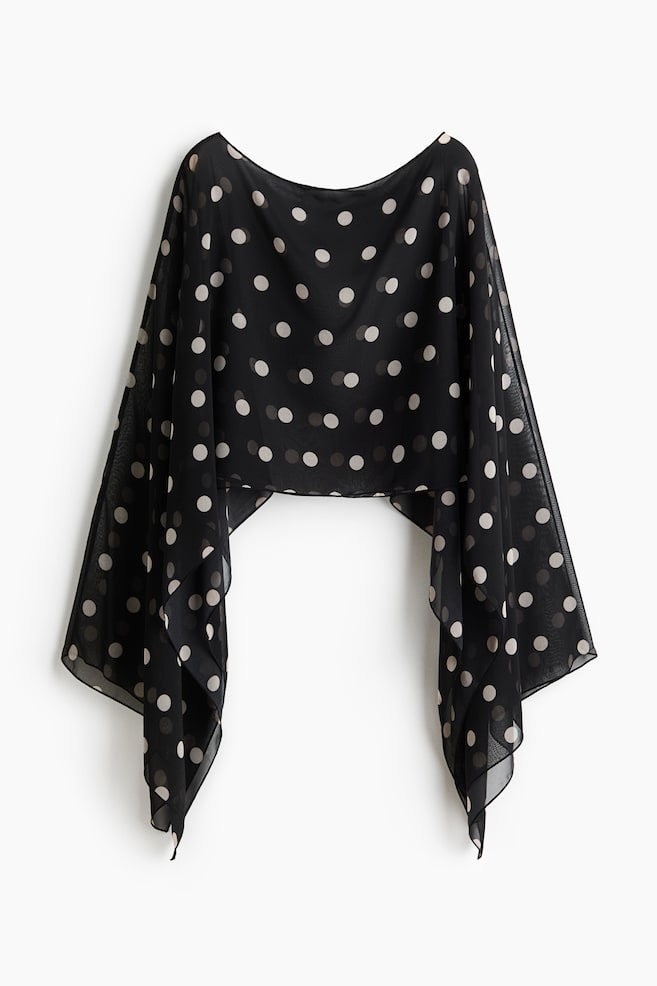 Mesh cape - Black/Polka dot - 1