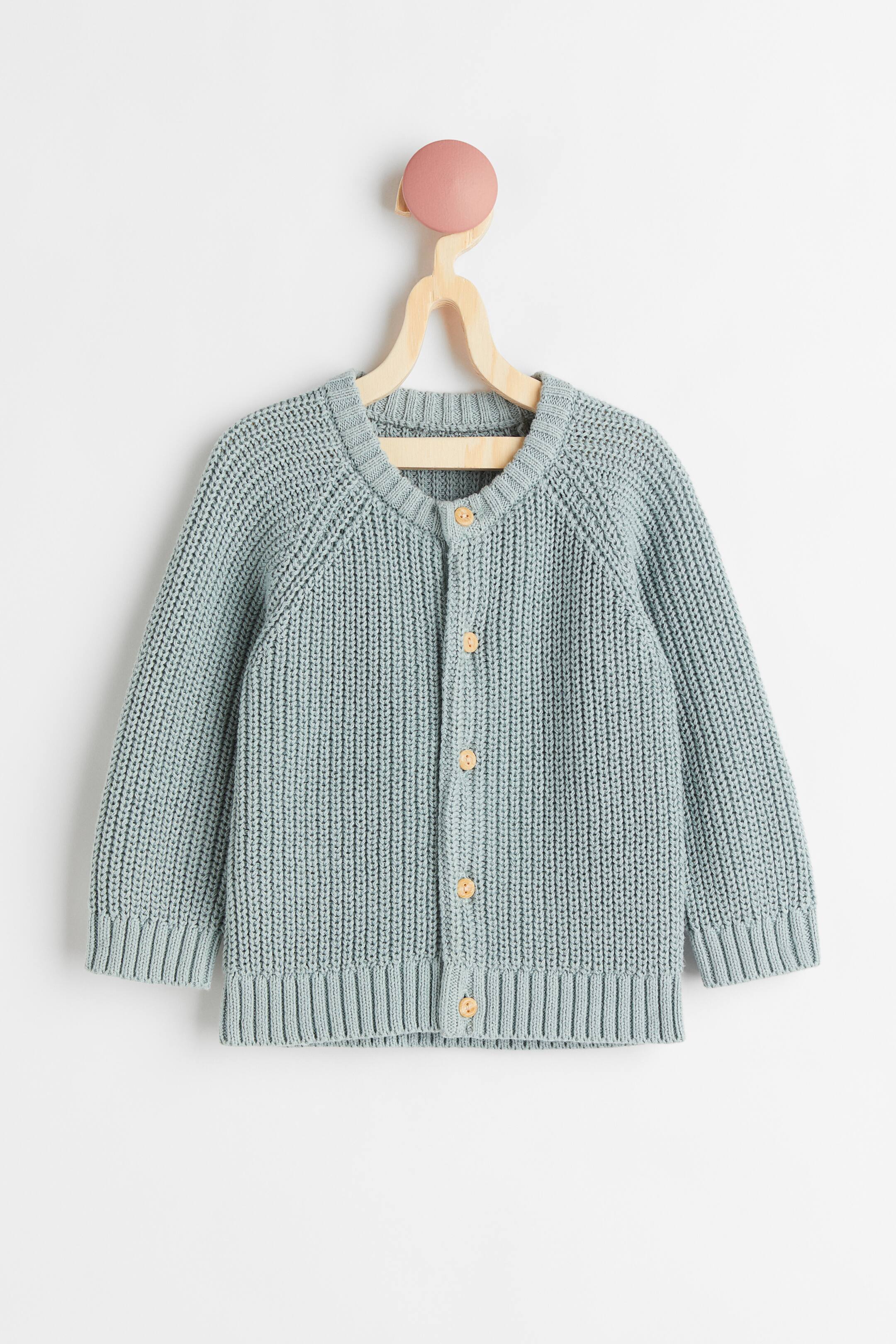 View larger image: Rib-knit cardigan - Light turquoise - Kids | H&M 1