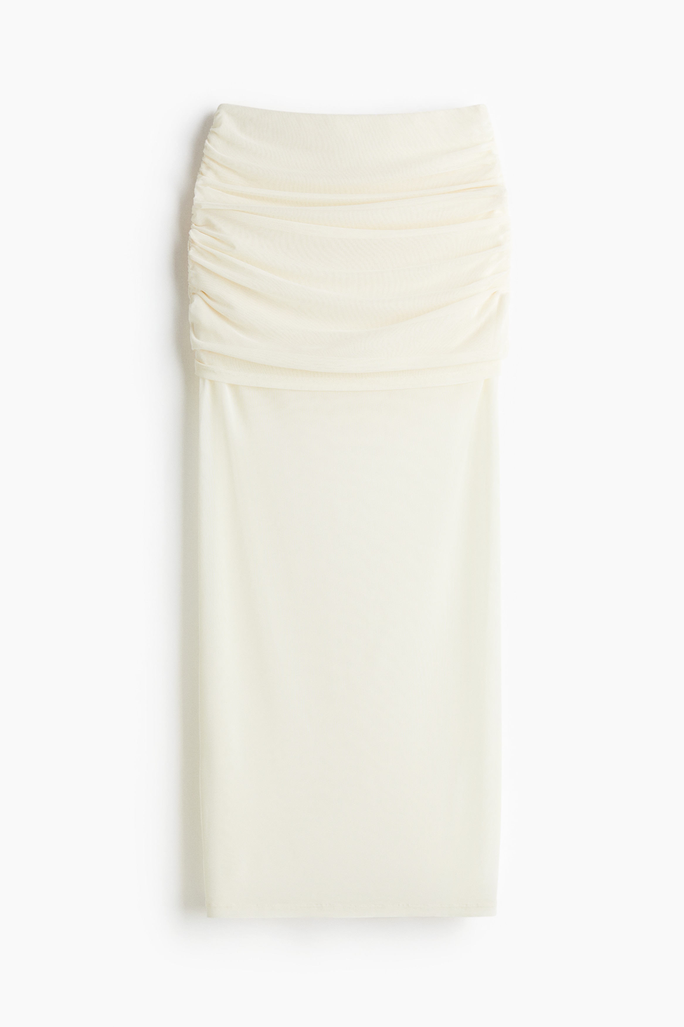 Gedrapeerde rok van mesh - Roomwit