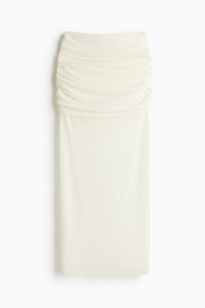 Draped mesh skirt - Cream - 1