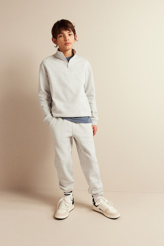 2-piece sweatshirt set - Light grey marl/Navy blue - 2