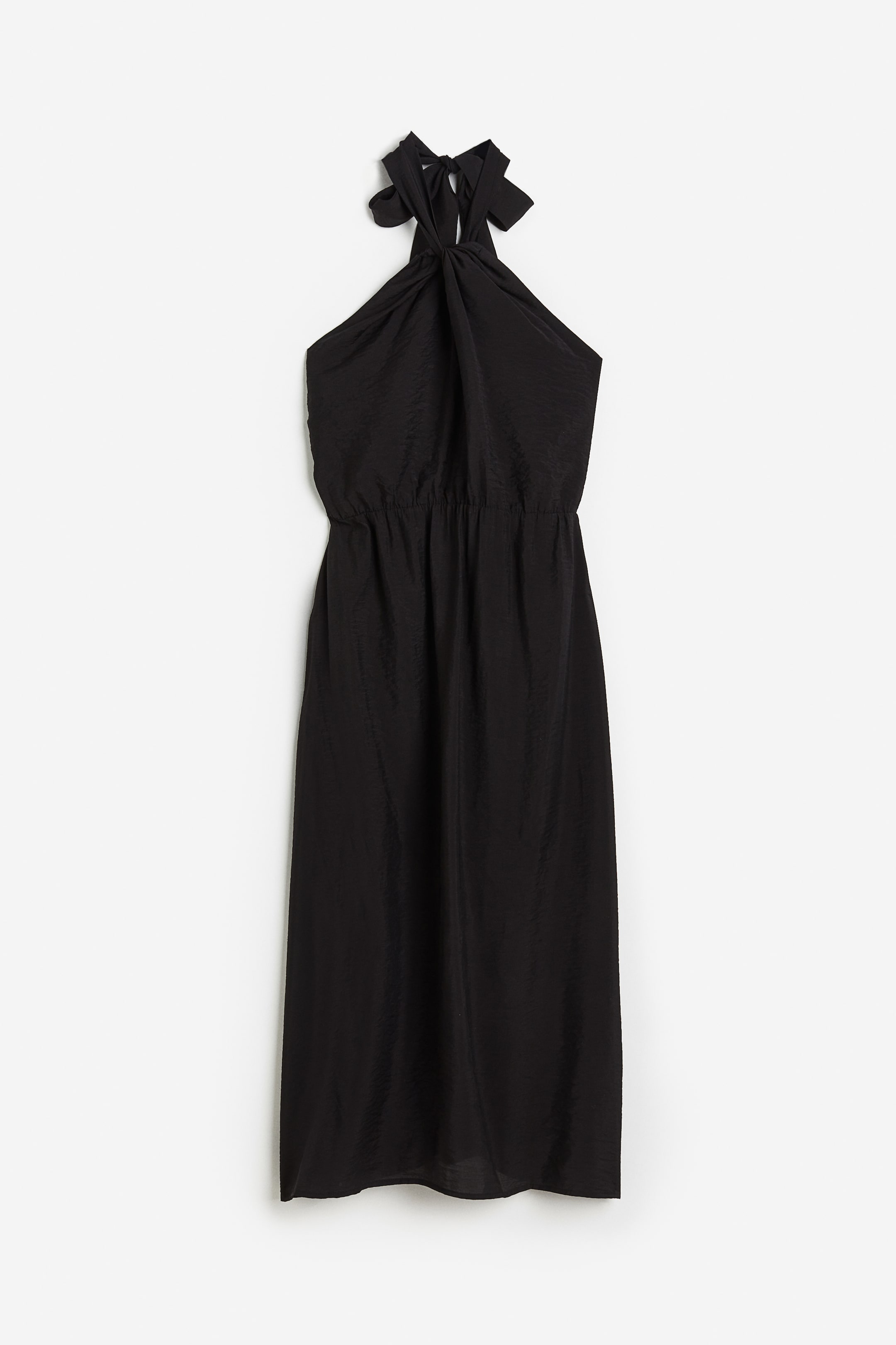 Robe dos nu drapée - Dos nu - Sans manches - Noir - FEMME | H&M BE