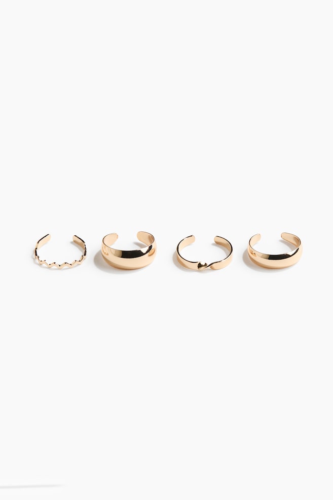 4-pack metal toe rings - Gold-coloured - 1