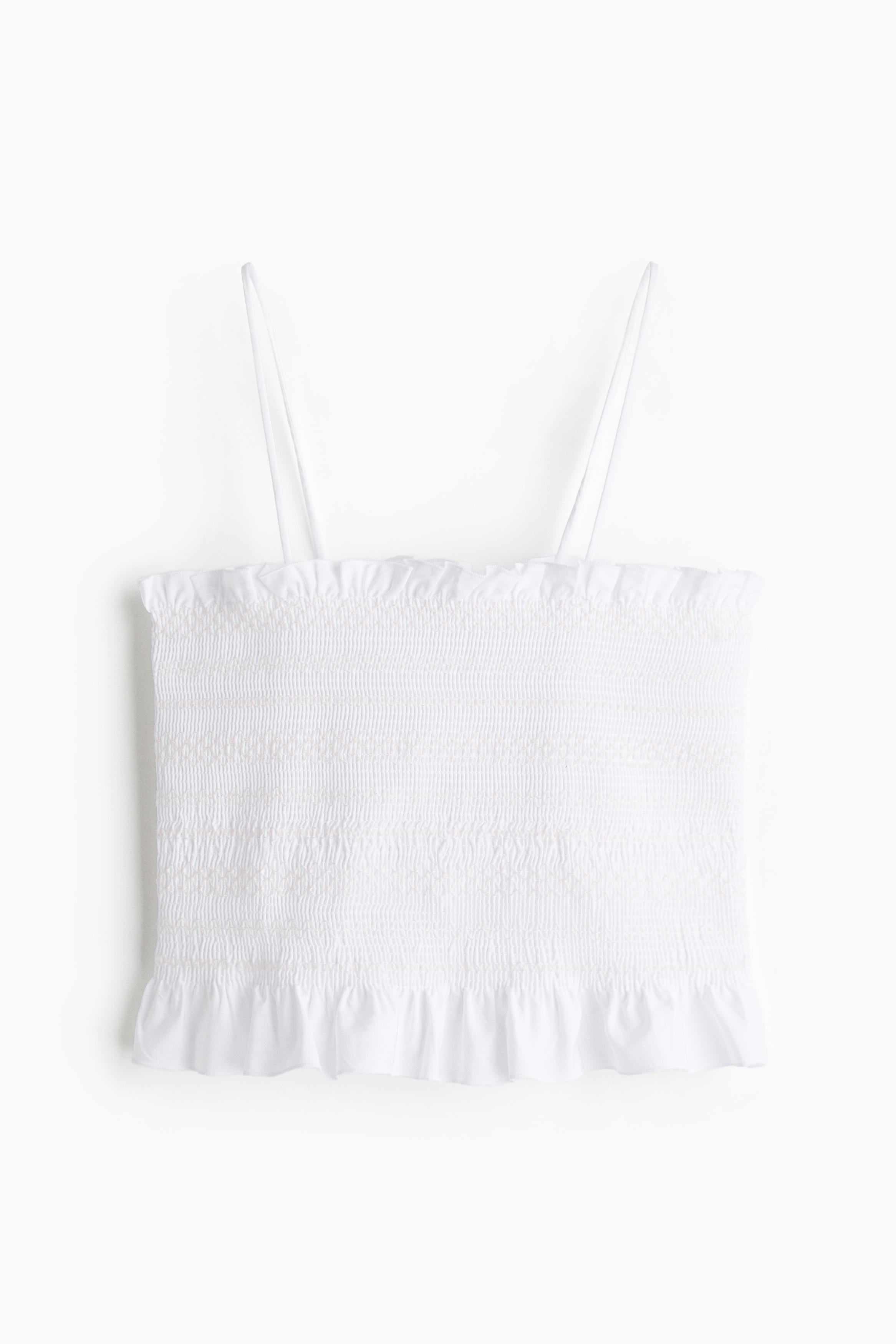 Straptop met smokwerk - Wit