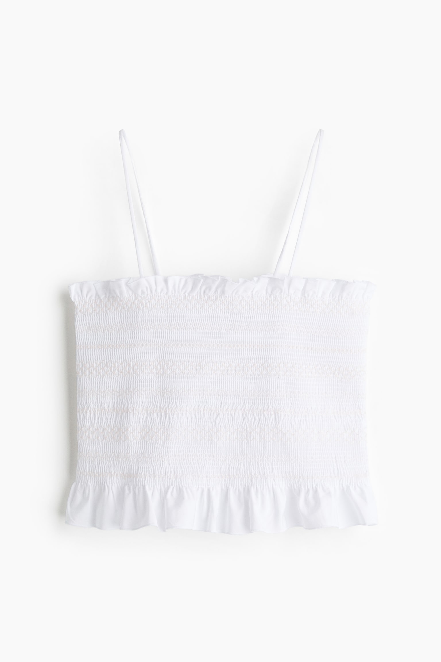 Женский топ H&M Smocked Camisole Top, цвет: Белый — фото 1