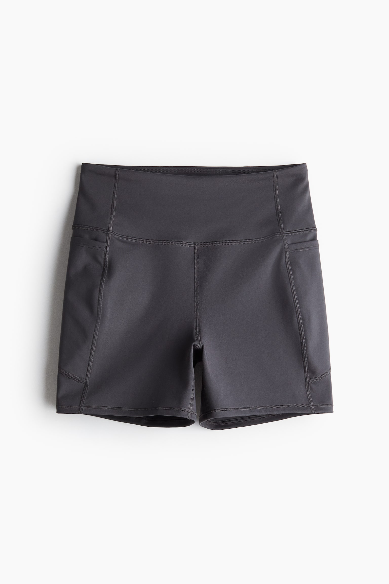 Pocket-detail sports hotpants in DryMove™ - Dark grey/Black/Khaki green/Yellow-orange - 2