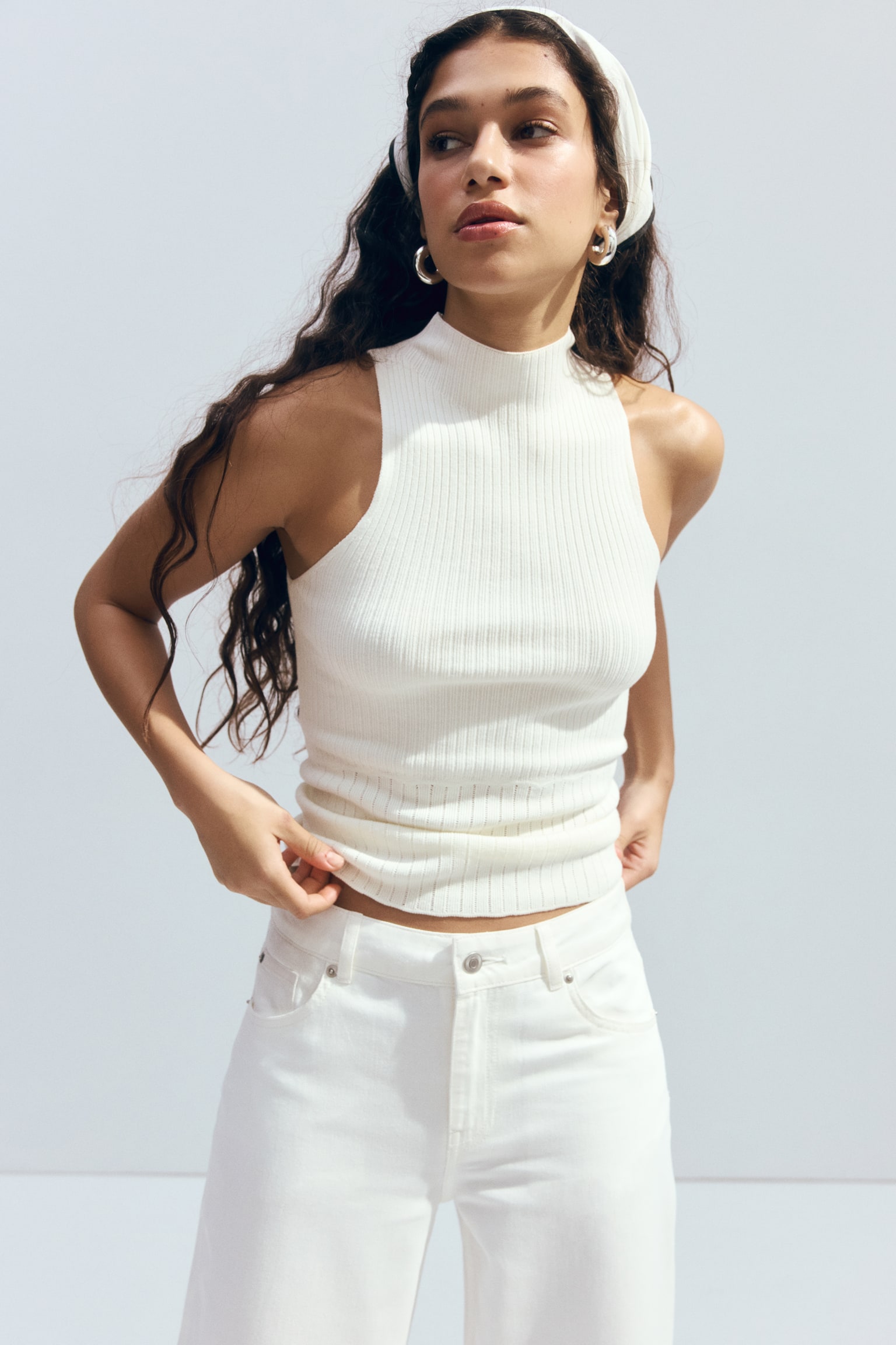 Rib-knit turtleneck top - 6