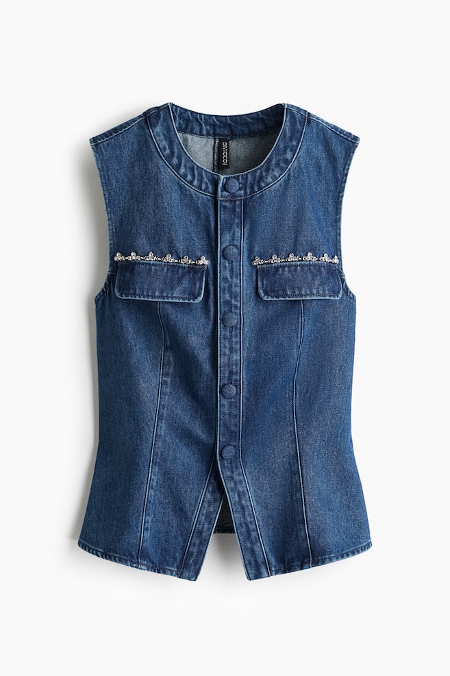 Chaleco denim - Azul denim/Negro - 1