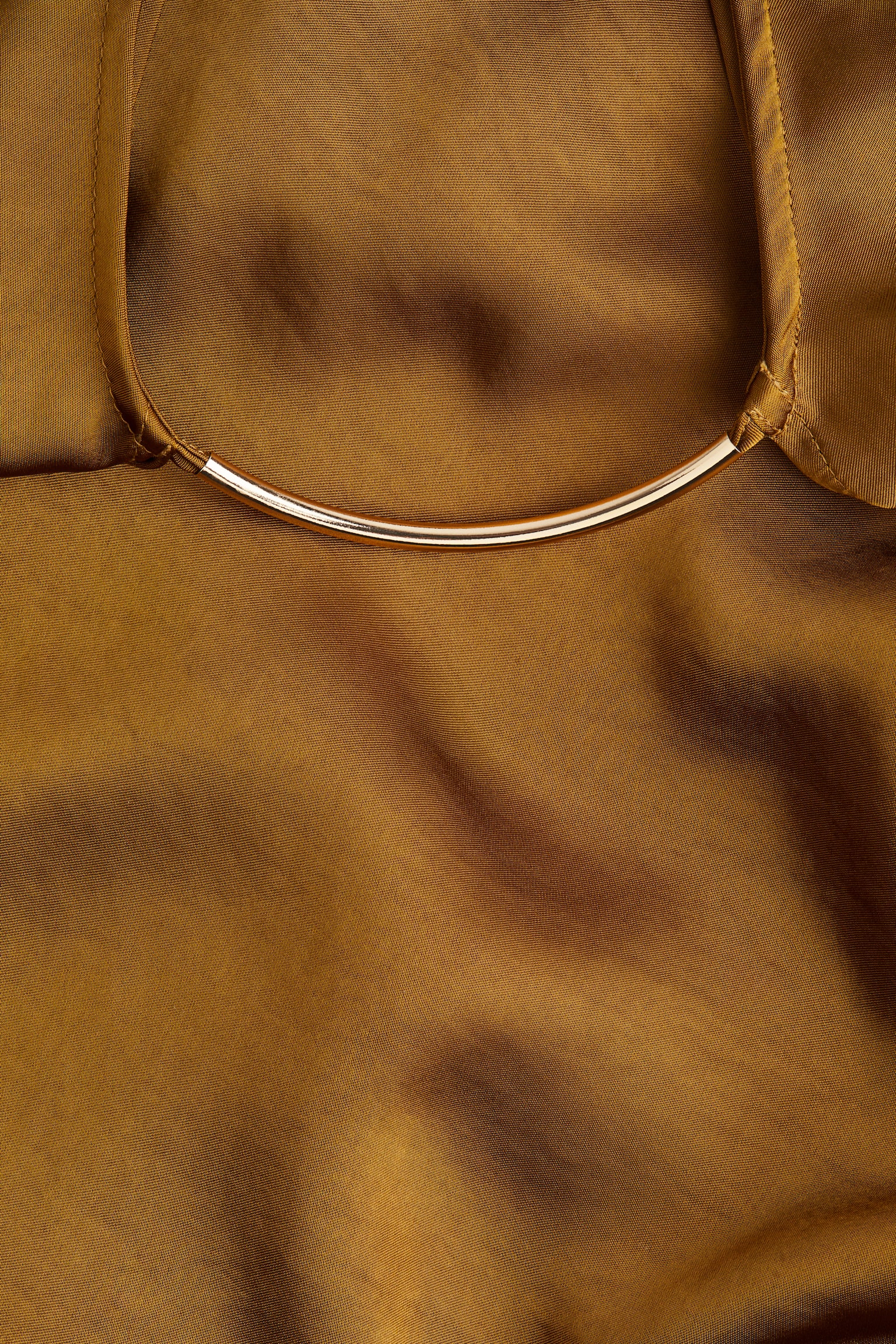 Long satin dress - Dark mustard yellow - 3
