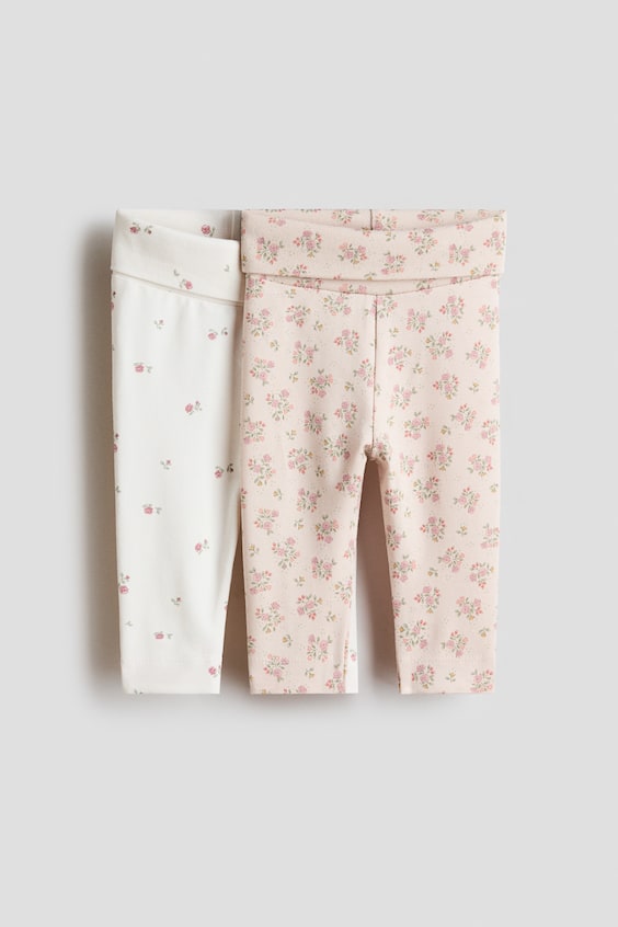 Детские леггинсы H&M 2-pack Cotton Jersey Leggings