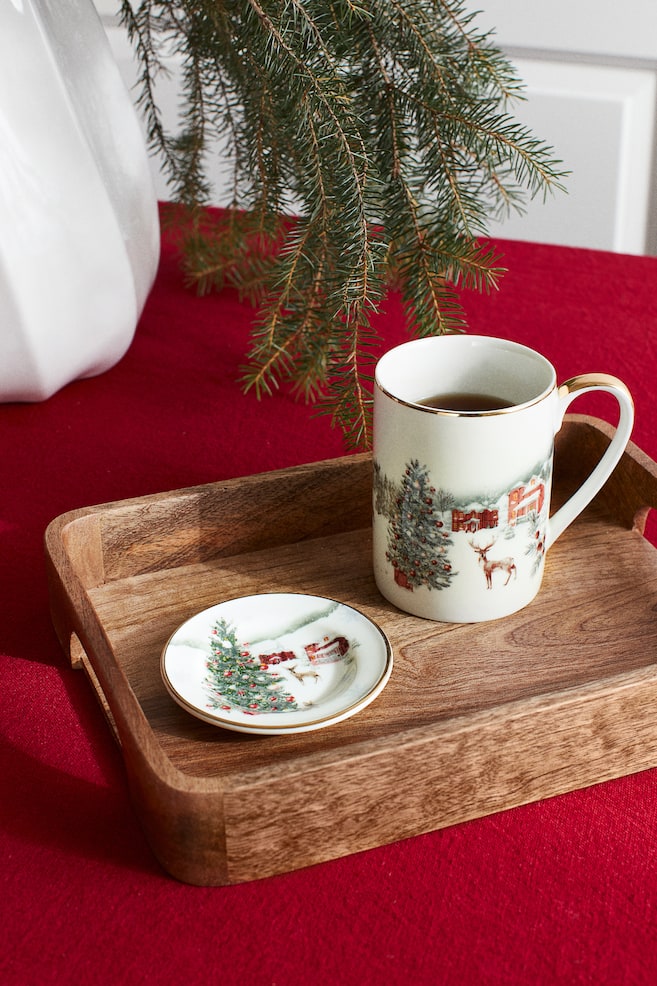 Small porcelain dish - White/Christmas tree - 2