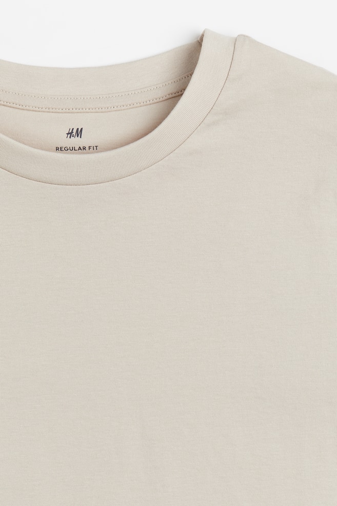 T-shirt Regular Fit 5-pak - Biały/Beżowy/Zielony/Czarny/Biały - 3