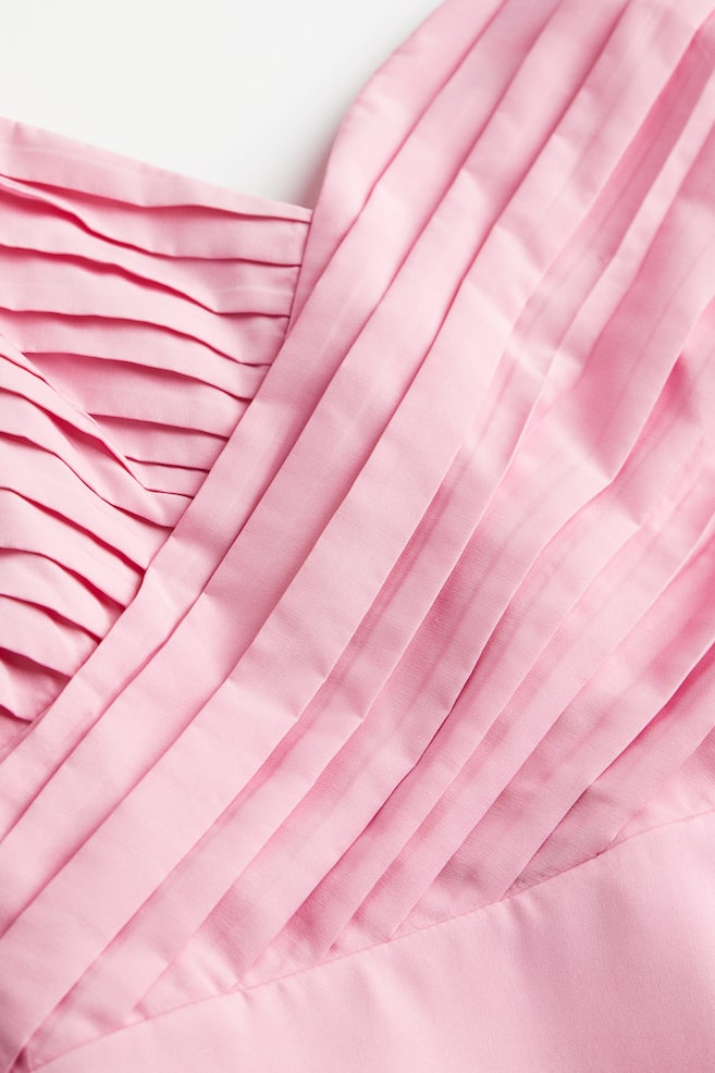 Puff-sleeved dress - Light pink - 4