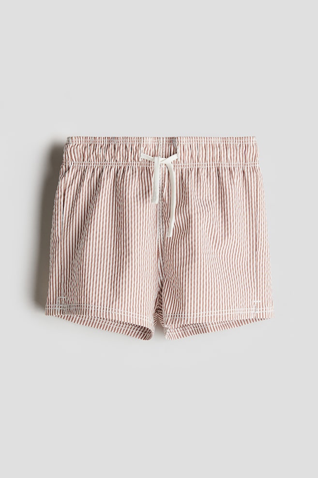 Swimshorts - Brown/White striped - 1