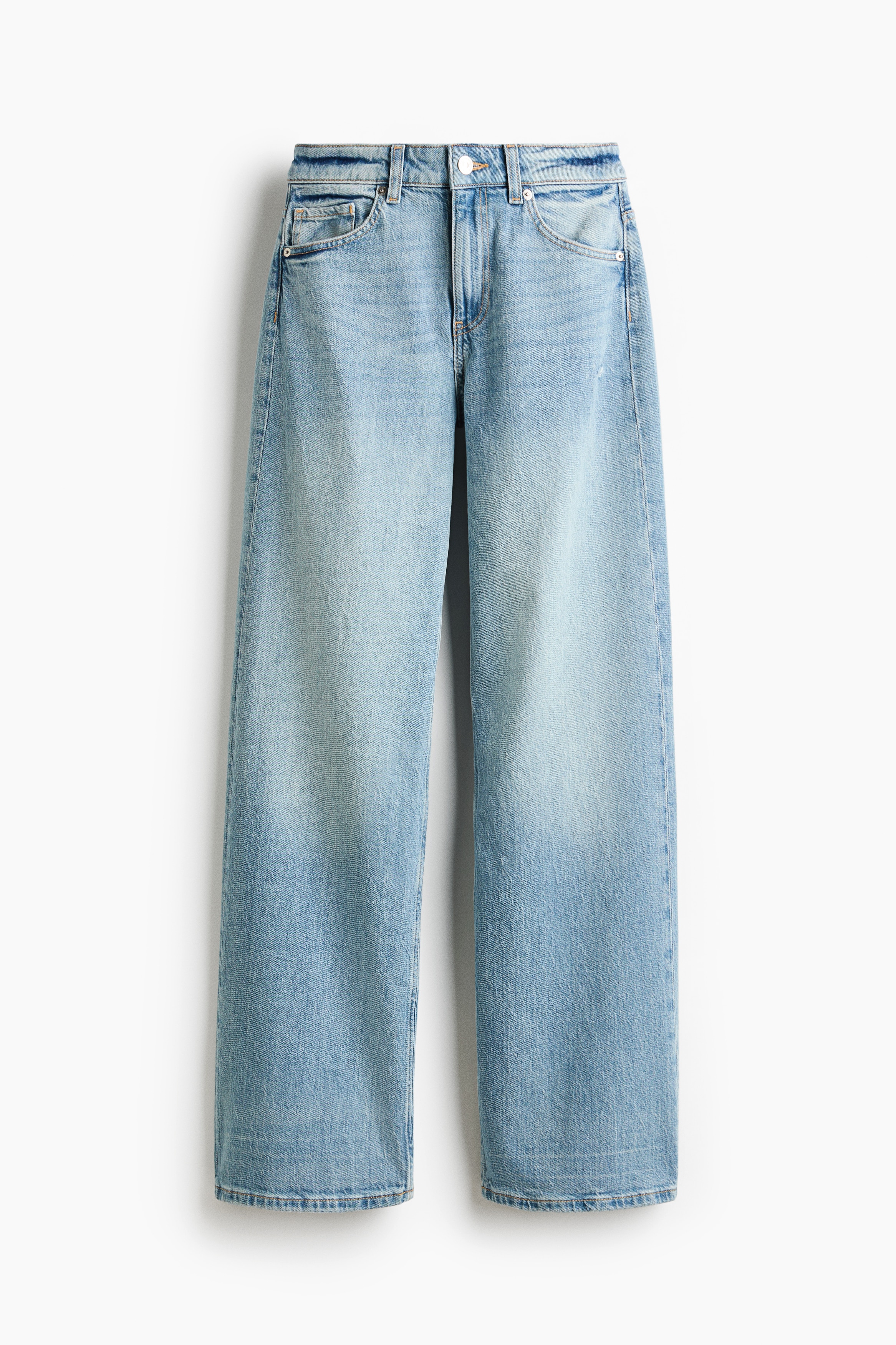 Straight High Waist Jeans - Licht denimblauw/Denimzwart