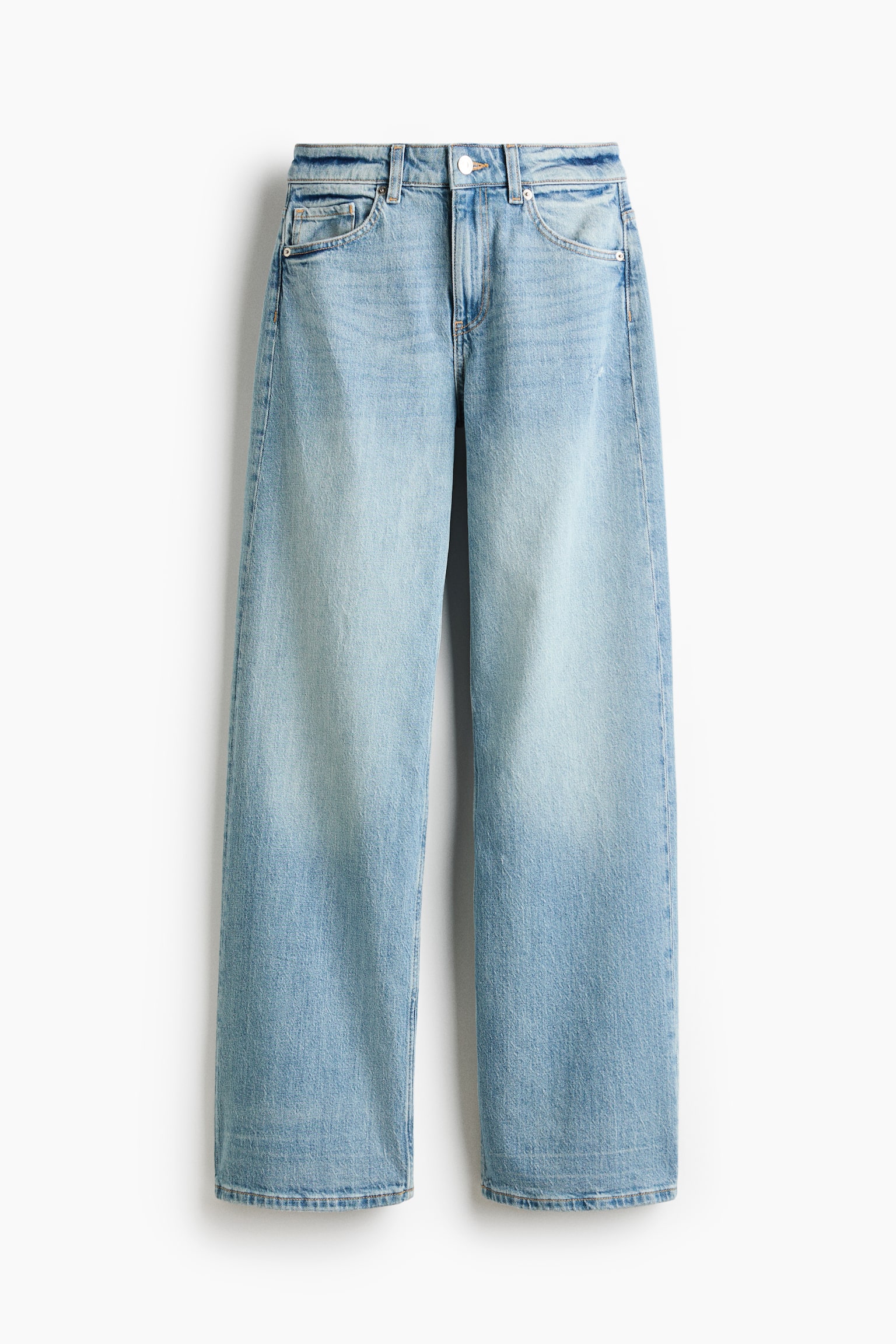 Straight High Waist Jeans - Light denim blue/Denim black - 1