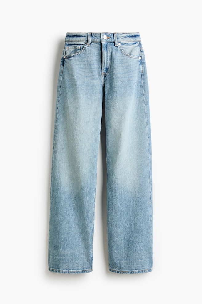 Straight High-Waist Jeans - Light denim blue/Denim black/Dark denim blue - 1
