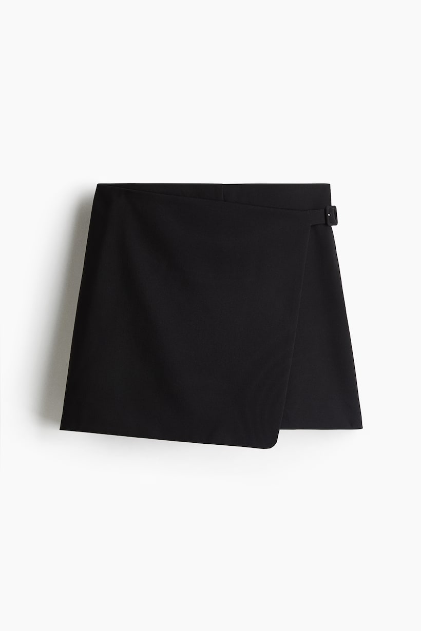 H&m Skirts Jersey Skirt With Drawstring Flared Mini Skirt Dark