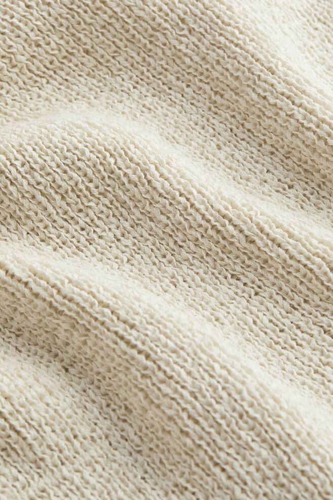 Knitted silk-blend dress - Lys beige/Rød - 3