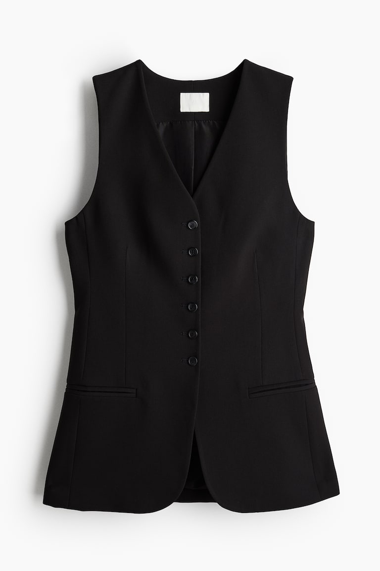 Chaleco de traje en mezcla de viscosa Negro MUJER H&M ES