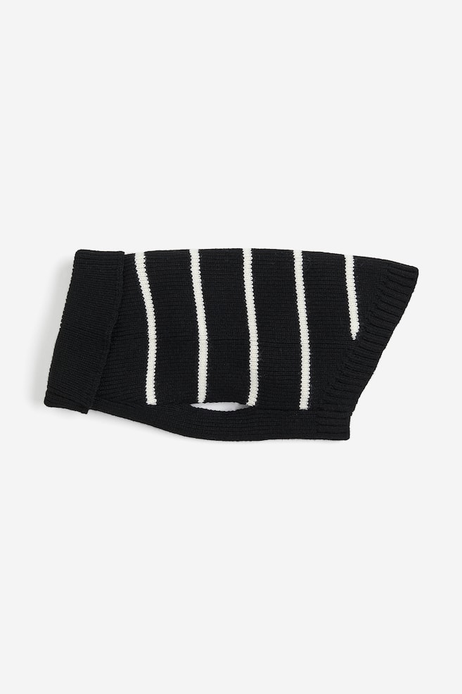 Rib-knit dog jumper - Black/Striped/Light blue/Striped - 2