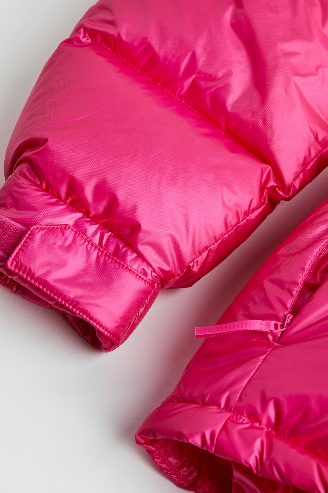 Detachablesleeve down ski jacket Long sleeve Cropped Cerise