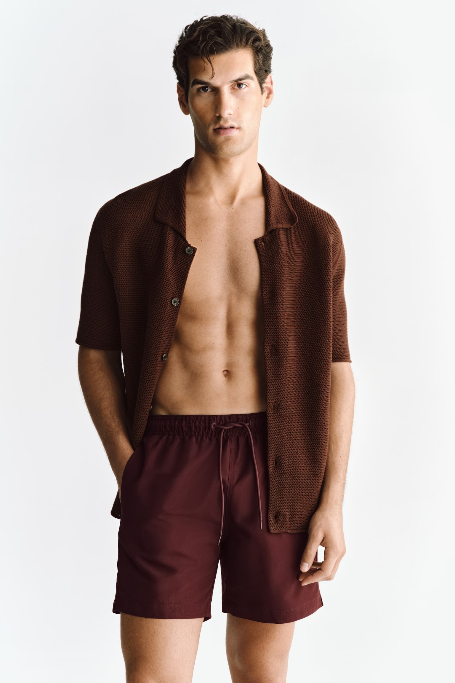 Swim shorts - Burgundy/Dark blue/Bright green/Bright red/Black/Khaki green - 1