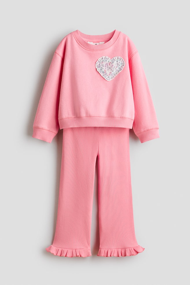 2-piece motif-detail set - Coral pink/Heart/Light beige/Good Days/Black/Cherries - 1