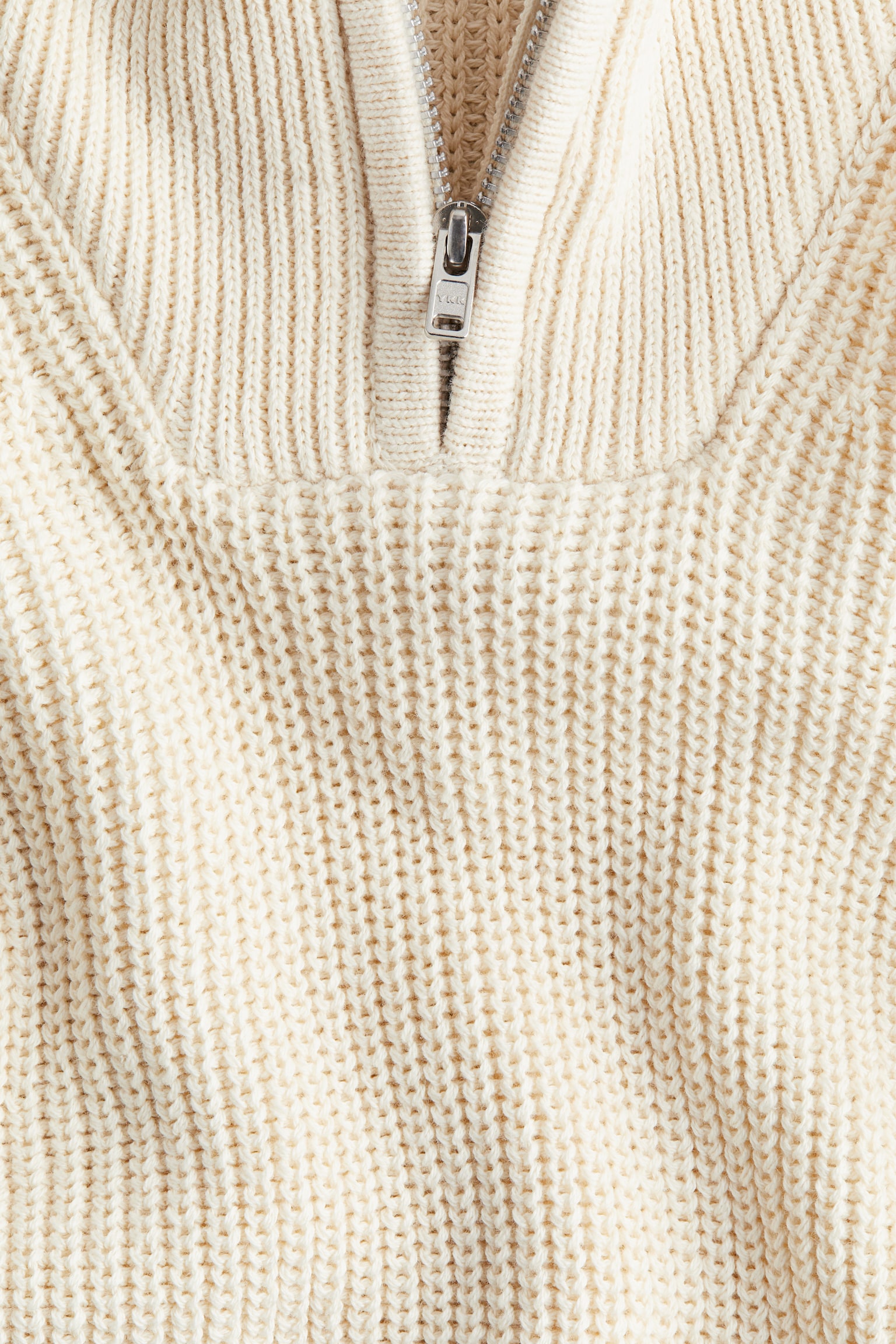 Zip-top jumper - Light beige/Navy blue/Dark grey marl - 3