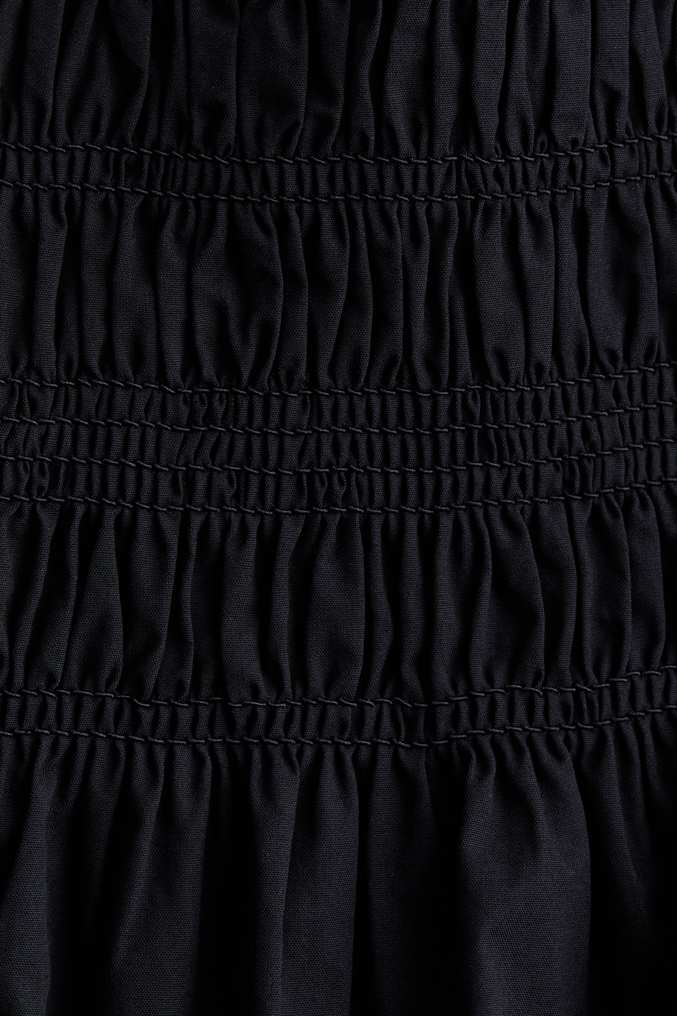 H&M Women's Smocked cotton dress - Black - Mini dresses H&M Women's Smocked cotton dress - Black - Mini dresses