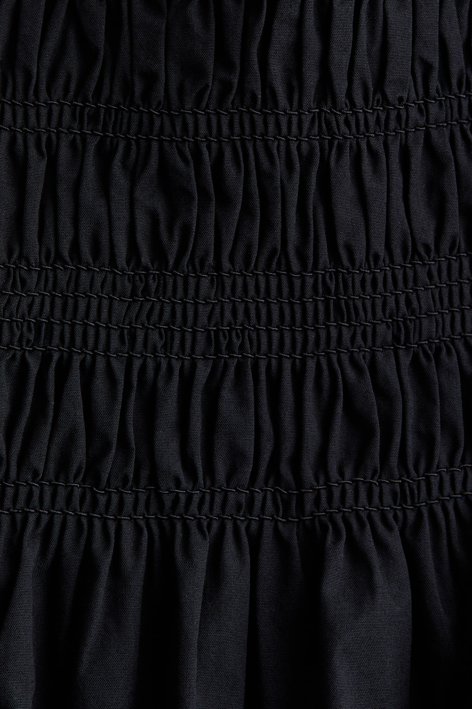 Smocked cotton dress - Black/White/Blue floral - 6