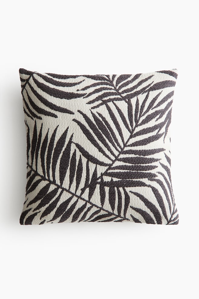 Jacquard-weave cushion cover - Dark grey/Patterned - 1