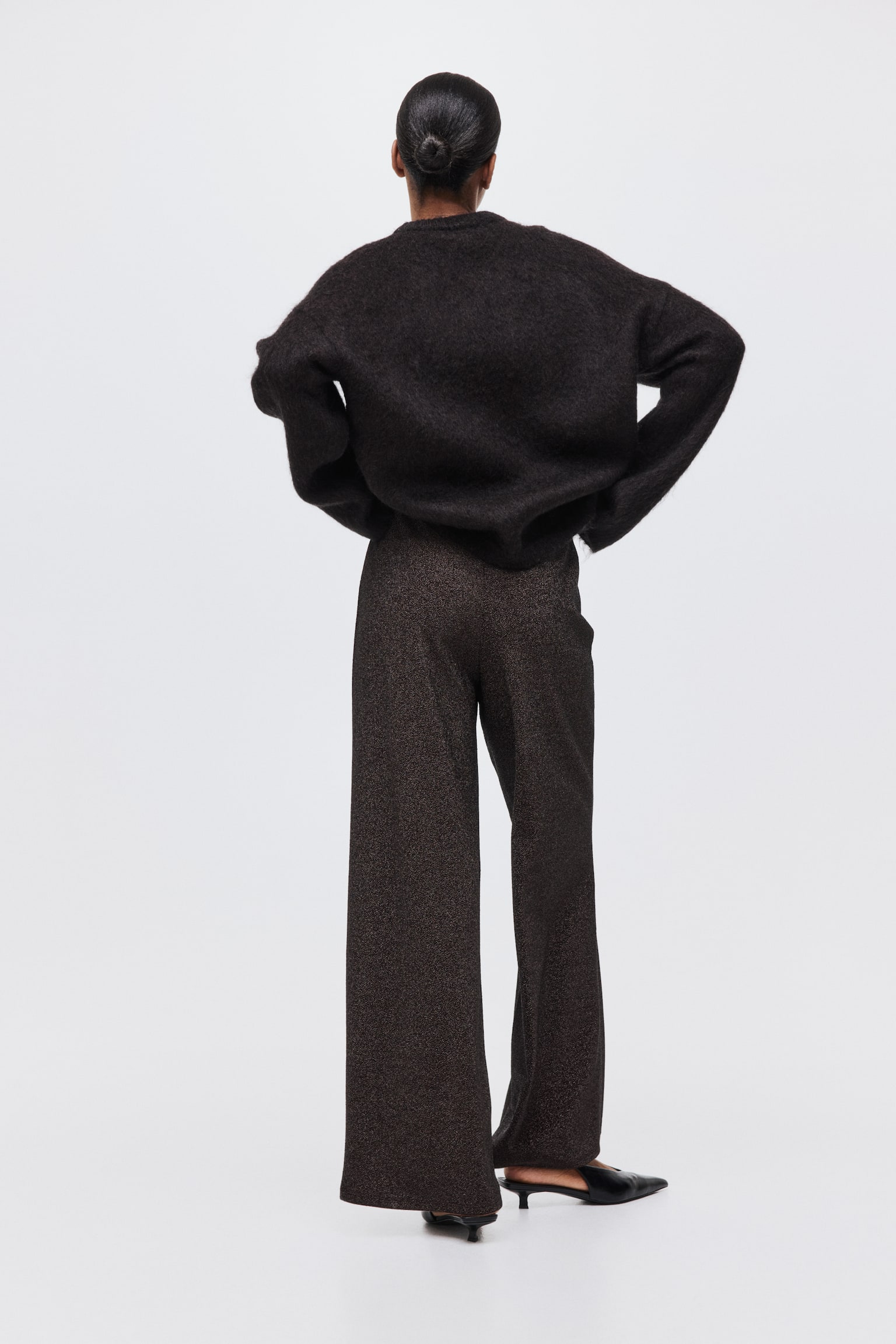 Shimmering trousers - Dark brown/Black/Burgundy - 5