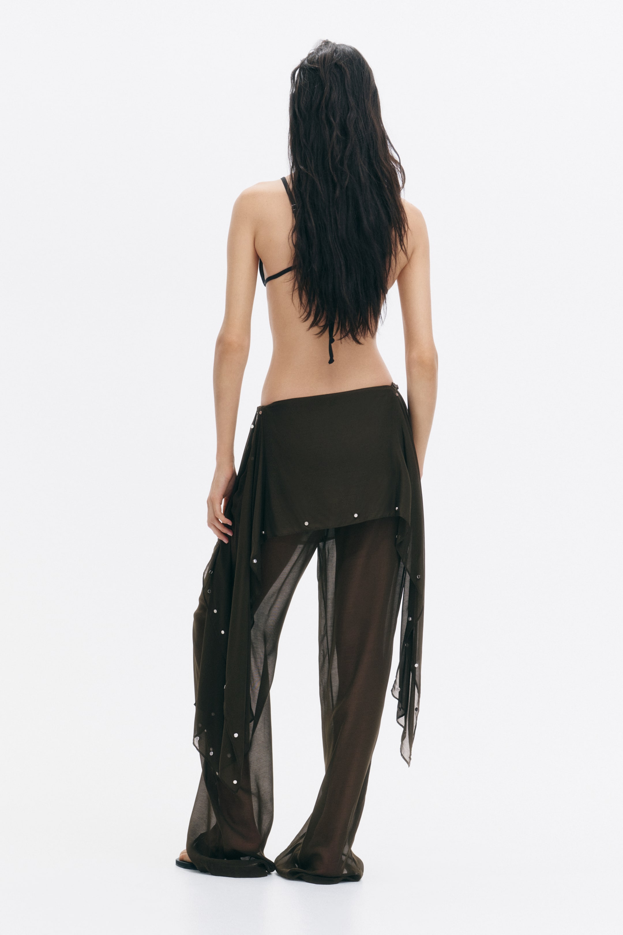 Studded Pants with Layered Skirt
