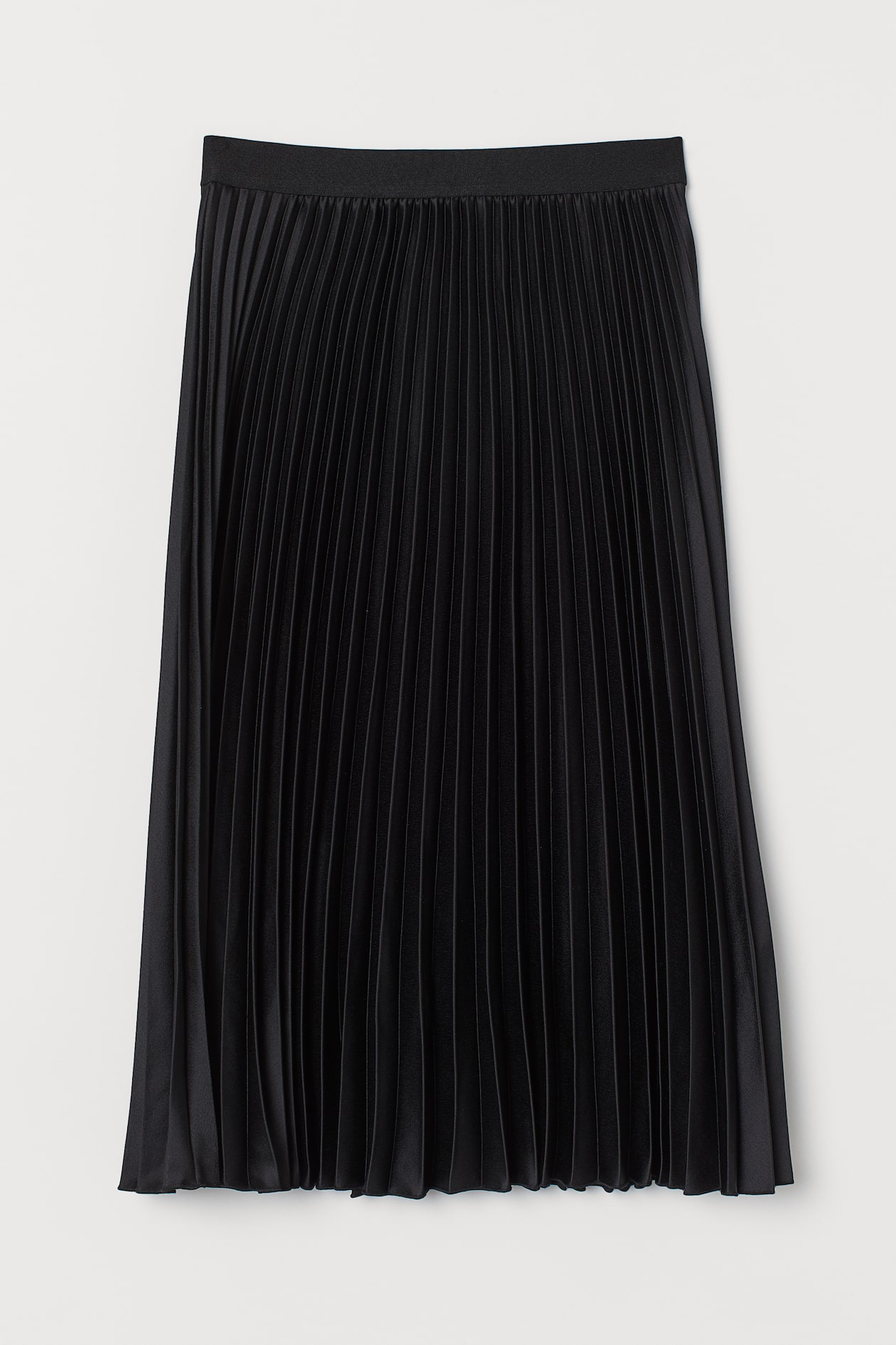 Pleated Skirt - High waist - Midi - Black - Ladies | H&M US